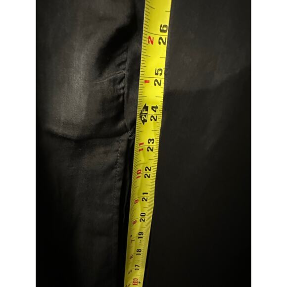 Mable Satin black dress, high center slit, gold button detail sz Small - Picture 8 of 10